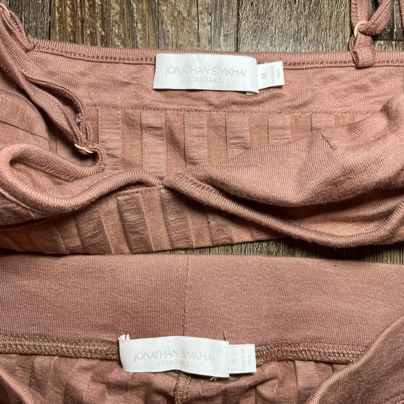 Jonathan Simkhai Standard SET Rikki Ribbed Bralette and Wide Leg Pants Small - Picture 6 of 9